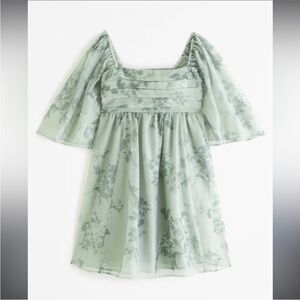 NWT Emerson Angel Sleeve Mini Green Floral Dress